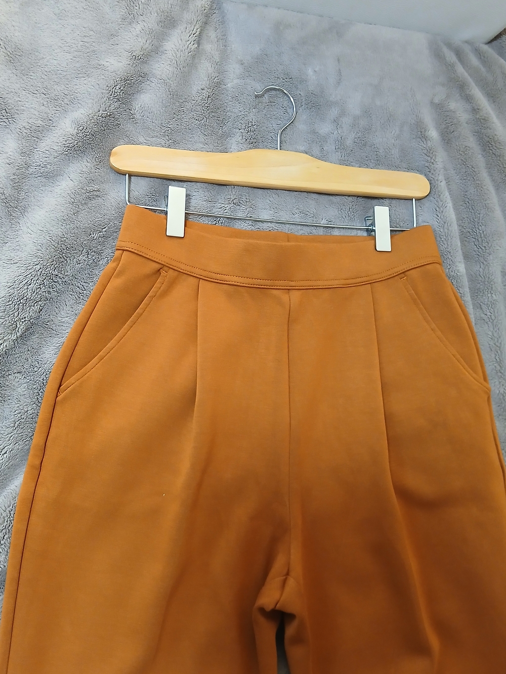 Cozy High-Waist Rust Orange Casual Dress Pants
